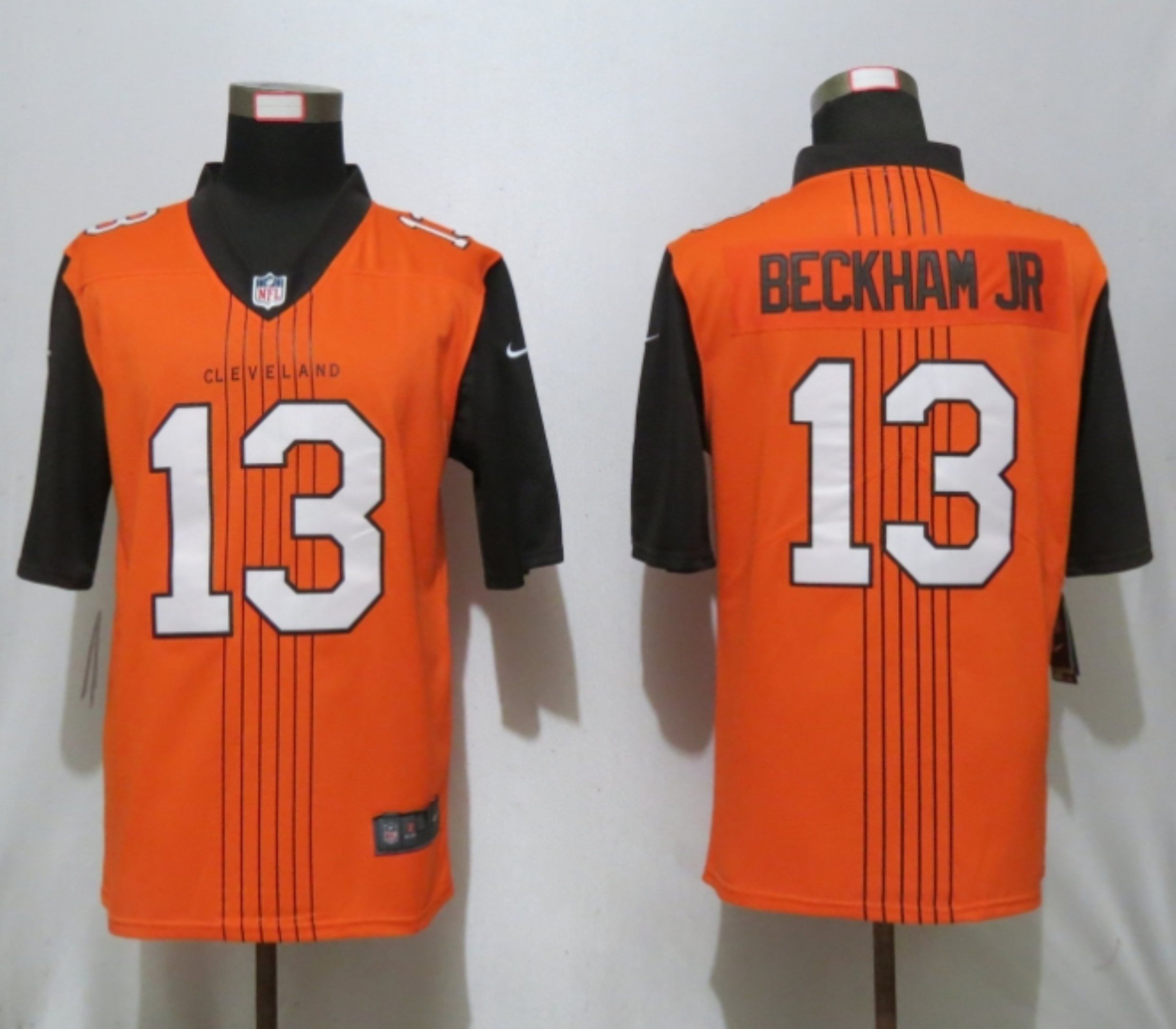 Men Cleveland Browns #13 Beckham jr Orange Nike Vapor Limited City Edition NFL Jersey